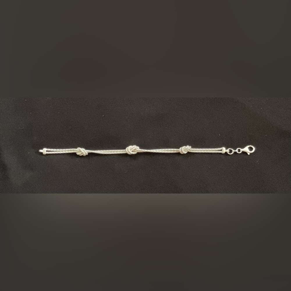 Sterling Silver Bracelet w/ 3 Love Knots
